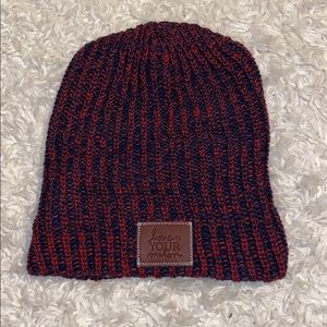 Love your melon slouchy maroon/navy beanie